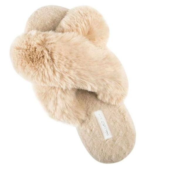 NWT Fuzzy Slippers - Carmel - Picture 1 of 9